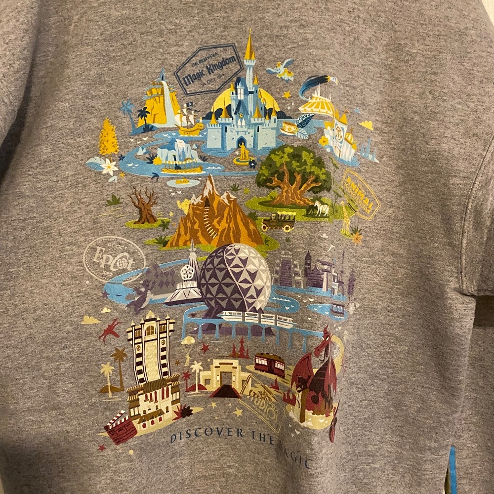 Official WDW Merchandise Passport Collection Pullover Sweatshirt Size L DISNEY